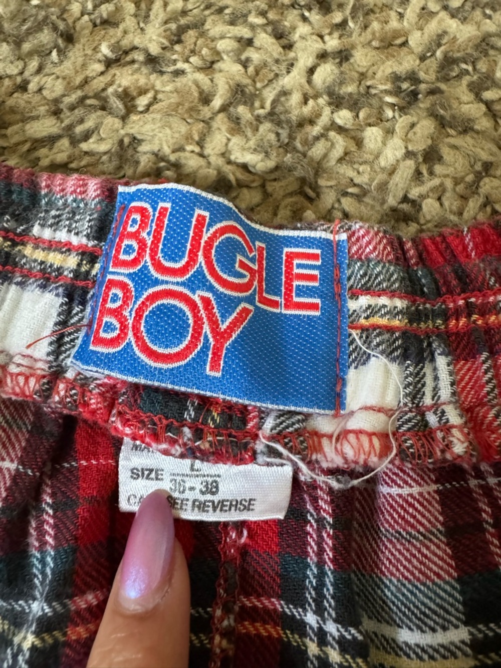 Bugle Boy Red Plaid Shorts - Picture 2 of 2